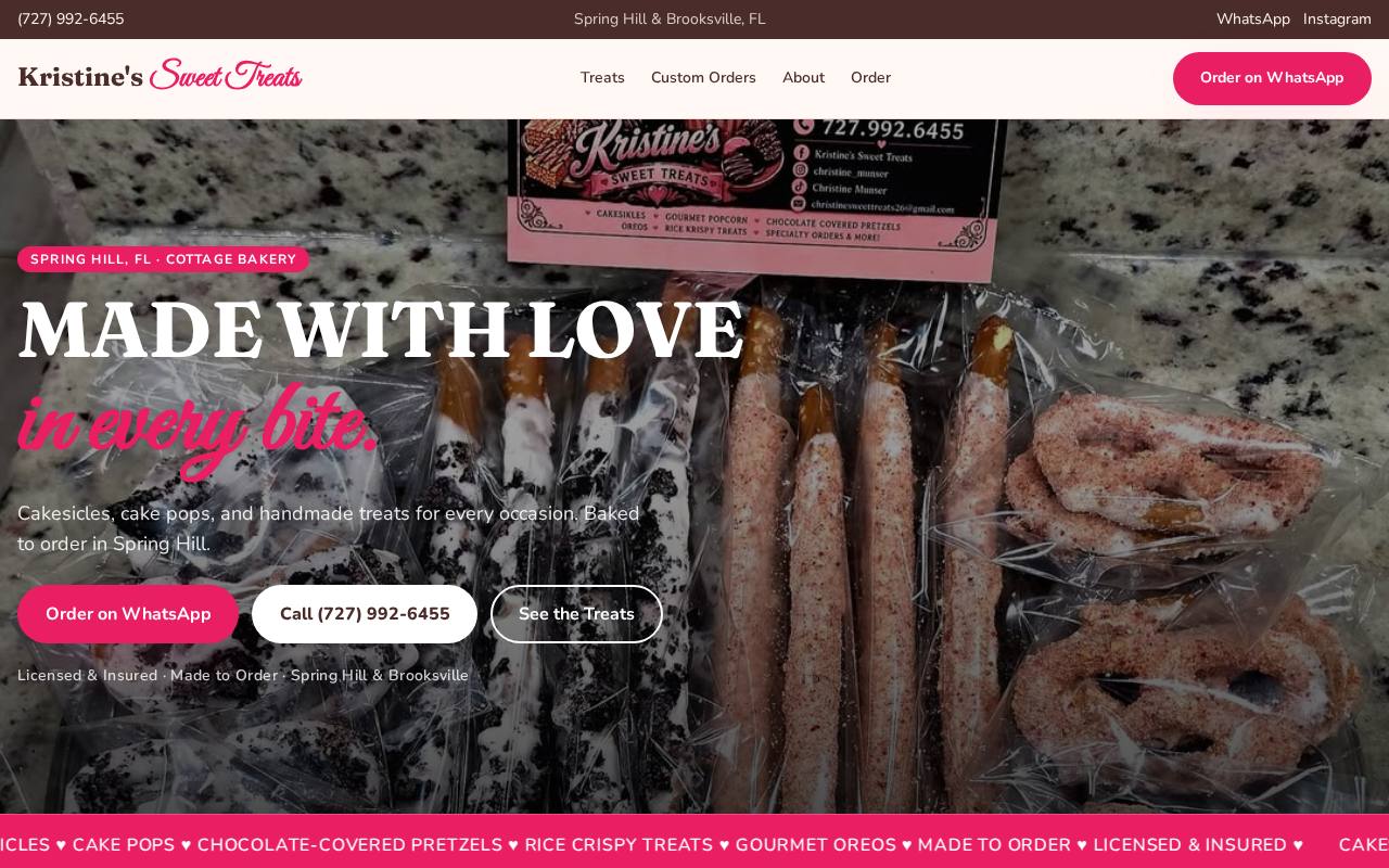 Kristine's Sweet Treats website