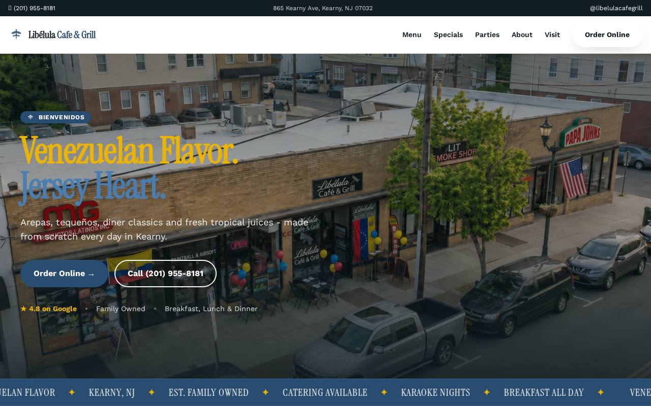 Libelula Cafe and Grill website