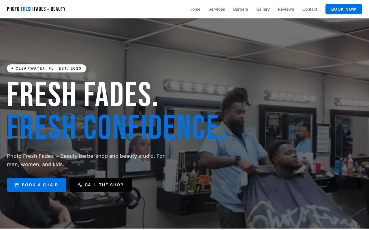 Photo Fresh Fades + Beauty website